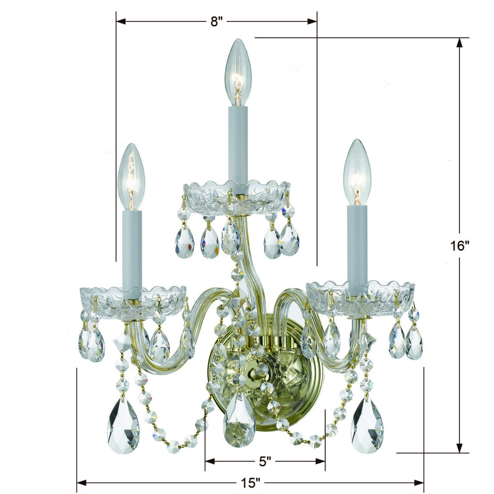 Traditional Crystal 25 Light Hand Cut Crystal Polished Brass