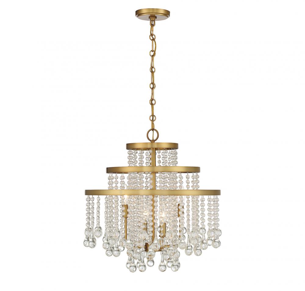 Luna 4-Light Chandelier in Warm Brass : 401EXCD | Chateau Lighting