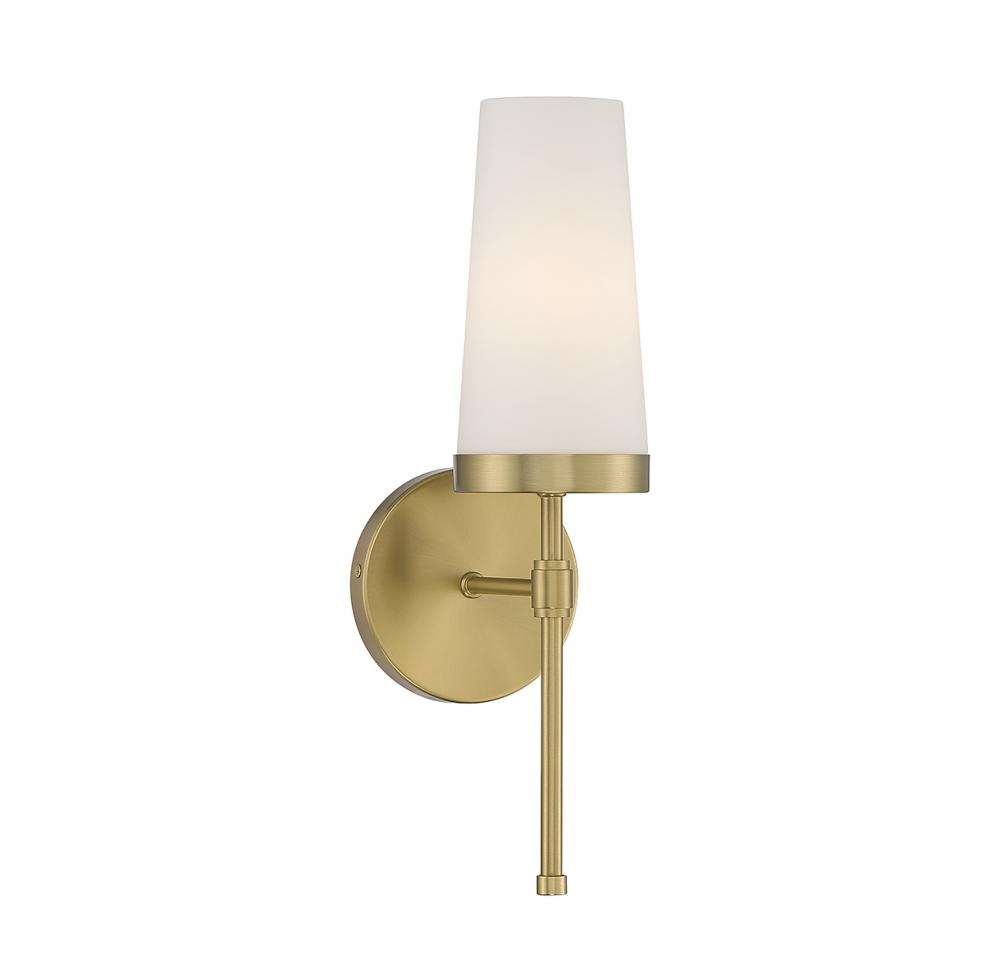 Warm brass store wall sconce