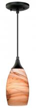 Vaxcel International P0173 - Milano 4.75-in Mini Pendant Toffee Swirl Glass Oil Rubbed Bronze