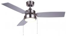 Canarm CF42WAL3BN - CFan 42&#34;, Wallis BN, 3 MDF Blades, 26#, Pull Chain, Downrod Mount, 1x18W Integrated LED, 1000Lum