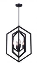 Canarm ICH1010A04BK16 - NETTO, 4 Lt 16&#34; Wide Rod Chandelier, 60W Type C, 16&#34; W x 31.25 - 73.25&#34; H