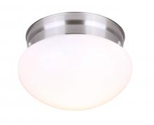 Canarm IFM137BN - Fmount, 1 Lt Flushmount, Flat Opal Glass, 60W Type A19, 7 1/4&#34; x 4 5/8&#34;