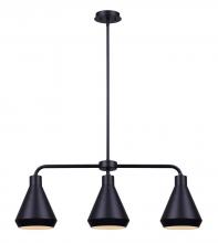 Canarm IPL1020A03BK - BYCK, MBK Color, 3 Lt Pendant, 60W Type A, 32&#34; W x 15 - 63&#34; H