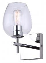 Canarm IVL1019A01CH - CAIN, IVL1019A01CH, 1 Lt Vanity, Clear Glass, 100W Type A, 5.75&#34; W x 10.375&#34; H x 7.5&#34; D