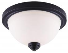 Canarm IFM326A13BK - Portia, IFM326A13BK, MBK Color, 2 Lt Flushmount, Flat Opal Glass, 60W Type A, 13&#34; W x 7&#34; H