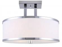 Canarm ISF511A03CH - Amelia, ISF511A03CH -EOL-, 3 Lt Semi-Flush Mount, Flat Opal Glass, 60W Type A, 15 IN W x 10 IN H