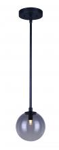 Canarm IPL741A01BK9 - ATLAS, MBK Color, 1 Lt Rod Pendant, Smoke Glass, 40W Type G9, 6&#34; W x 9.25 - 57.25&#34; H