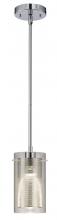 Canarm IST184B01CH10 - Rohe, 1 Lt Rod Pendant, Clear Glass, 50W Type GU10, 4 3/4&#34; W x 11 3/4 - 59 3/4&#34; H