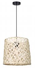 Canarm IPL2026B01BK - TASH, IPL2026B01BK, MBK Color, 1 Lt Cord Pendant, Bamboo, 60W Type A, 13.25&#34; W x 13 - 61&#34; H