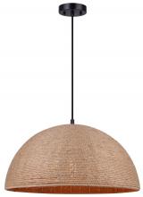 Canarm IPL785B03BKR20 - AUBRIE, IPL785B03BKR20, MBK + Rope Color, 3 Lt 20&#34; Width Cord Pendant, 60W Type A