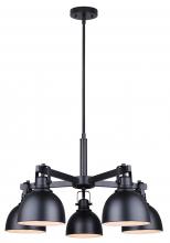 Canarm ICH622A05BK - POLO, ICH622A05BK, MBK Color, 5 Lt Rod Chandelier, 60W Type A, 25&#34; W x 17.5 - 65.5&#34; H