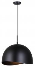 Canarm IPL1122A01BK16 - HENLEE, IPL1122A01BK16, MBK Color, 1 Lt 15.75&#34; Width Cord Pendant, 60W Type A, 15.75&#34; W x 17