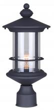 Canarm IOL303BK - TREEHOUSE, 1 Lt Outdoor Post Light, Clear Glass, 1 x 100W Type A, 8&#34; W x 17 1/4&#34; H x 8&#34;