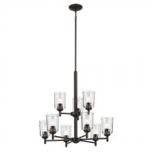 Kichler 43672OZCLR - Shailene 26.5&#34; 9-Light 2-Tier Chandelier with Clear Glass in Olde Bronze