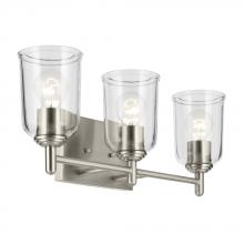 Kichler 45574NICLR - Shailene 21&#34; 3-Light Vanity Light with Clear Glass in Brushed Nickel